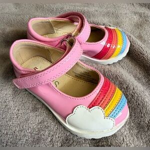 Marks & Spencer Pink Rainbow Kids Mary Janes 4C